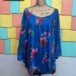 Dark blue floral top